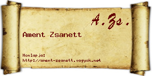 Ament Zsanett névjegykártya